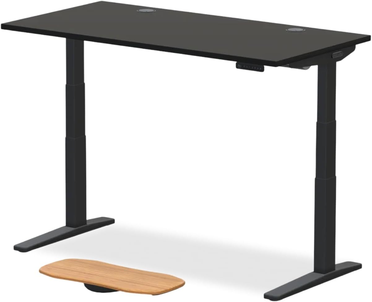 UPLIFT DESK V3 2-Leg Black Laminate Wood Standing Desk – Adjustable Height, Advanced 1-Touch Memory Keypad, Under Desk Cab...