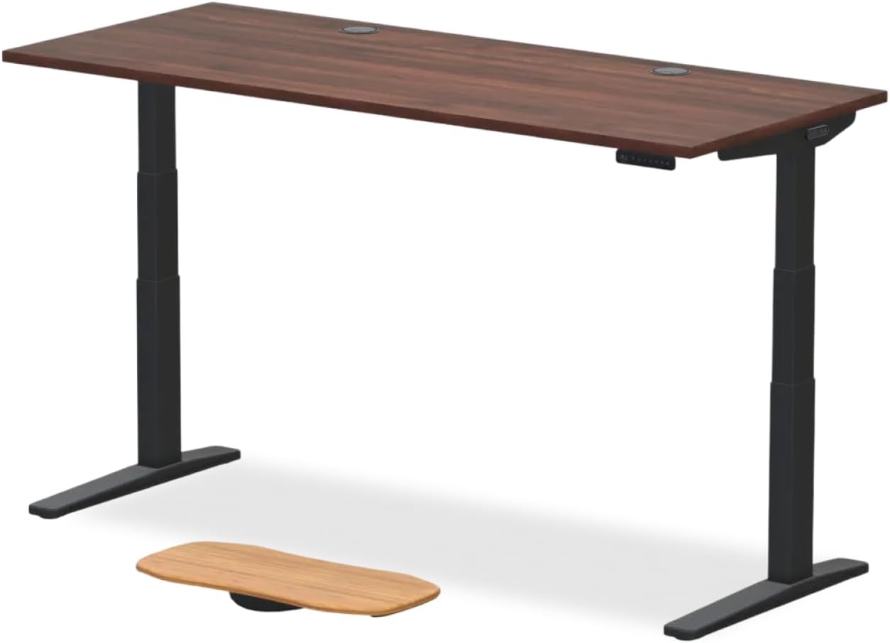 UPLIFT DESK V3 2-Leg Walnut Laminate Wood Standing Desk – Adjustable Height, Advanced 1-Touch Memory Keypad, Under Desk Ca...
