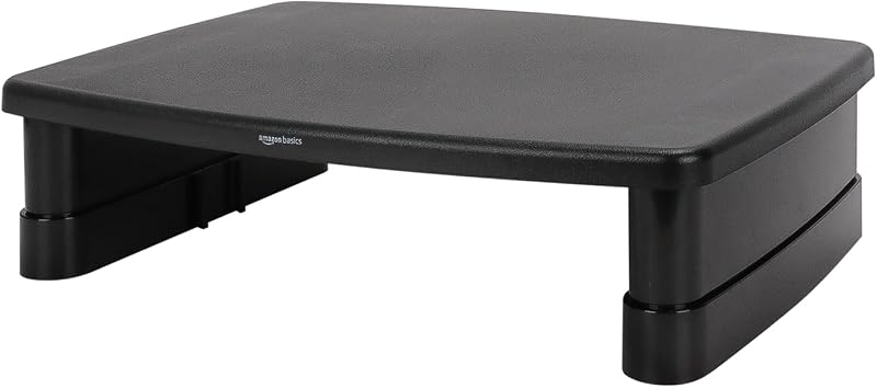 Amazon Basics Height Adjustable Monitor Stand Riser with Storage