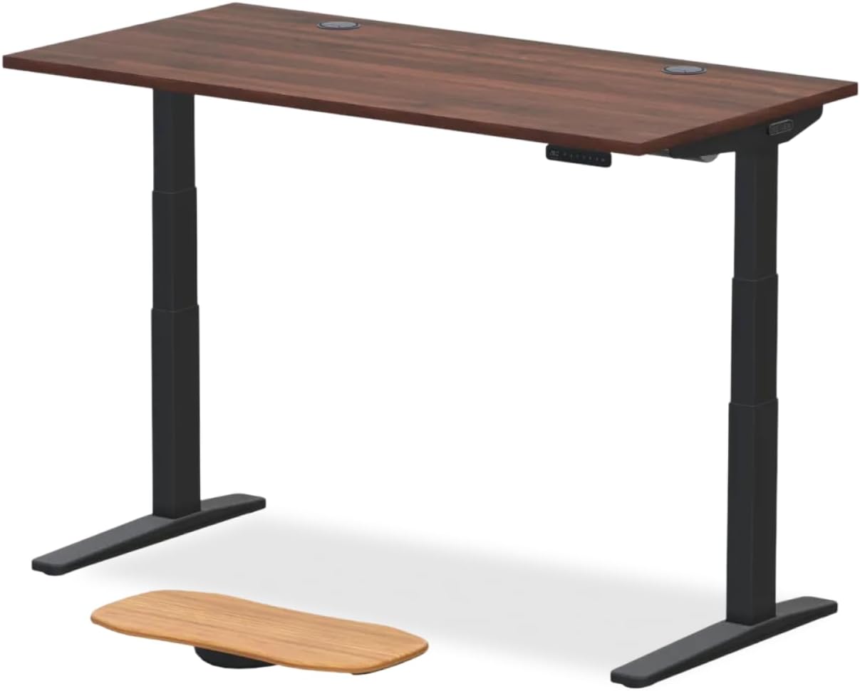 UPLIFT DESK V3 2-Leg Walnut Laminate Wood Standing Desk – Adjustable Height, Advanced 1-Touch Memory Keypad, Under Desk Ca...