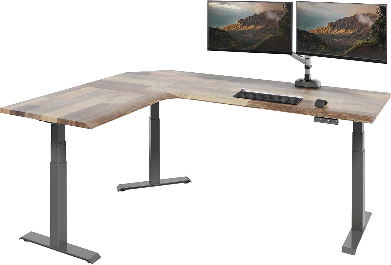 Vari ComfortEdge 80x60 L-Shape Electric Standing Desk – Height Adjustable Sit-Stand VariDesk for Corner Office with Revers...