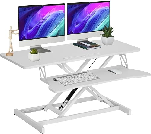 38-inch Standing Desk Converter Height Adjustable Sit to Stand Up Work — Our recommended configuration for best results