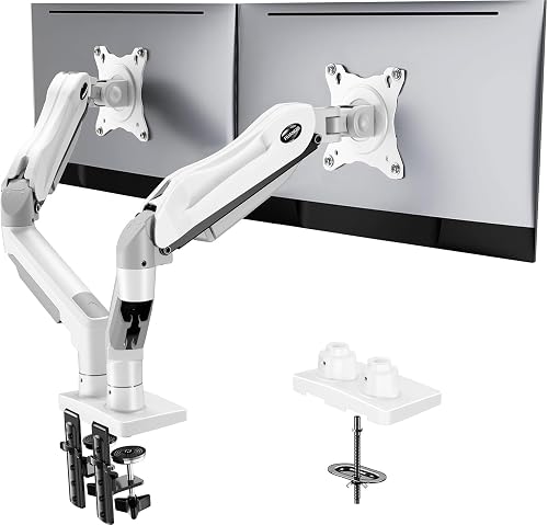 HUANUO Dual Monitor Stand - Full Adjustable Monitor Desk Mount Swivel — Our recommended configuration for best results