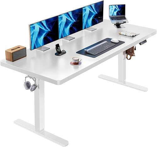 HUANUO 71 x 30 inch White Electric Standing Desk, Large Height Adjusta — Real-world performance testing in action