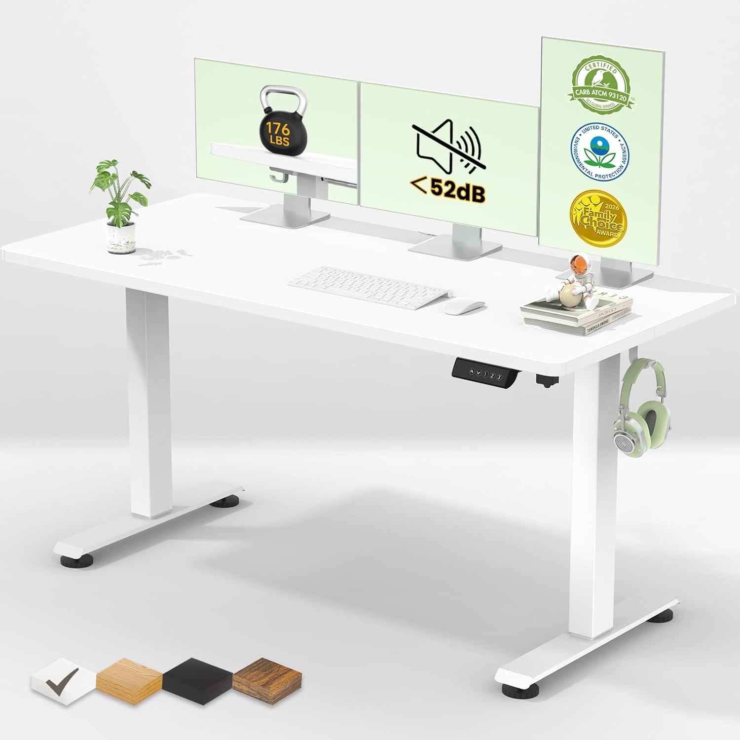 Veken 55 Inch Large Electric Standing Desk,Sit to Stand Up, Heights Adjustable, Work Home Office Computer Table for Study,...