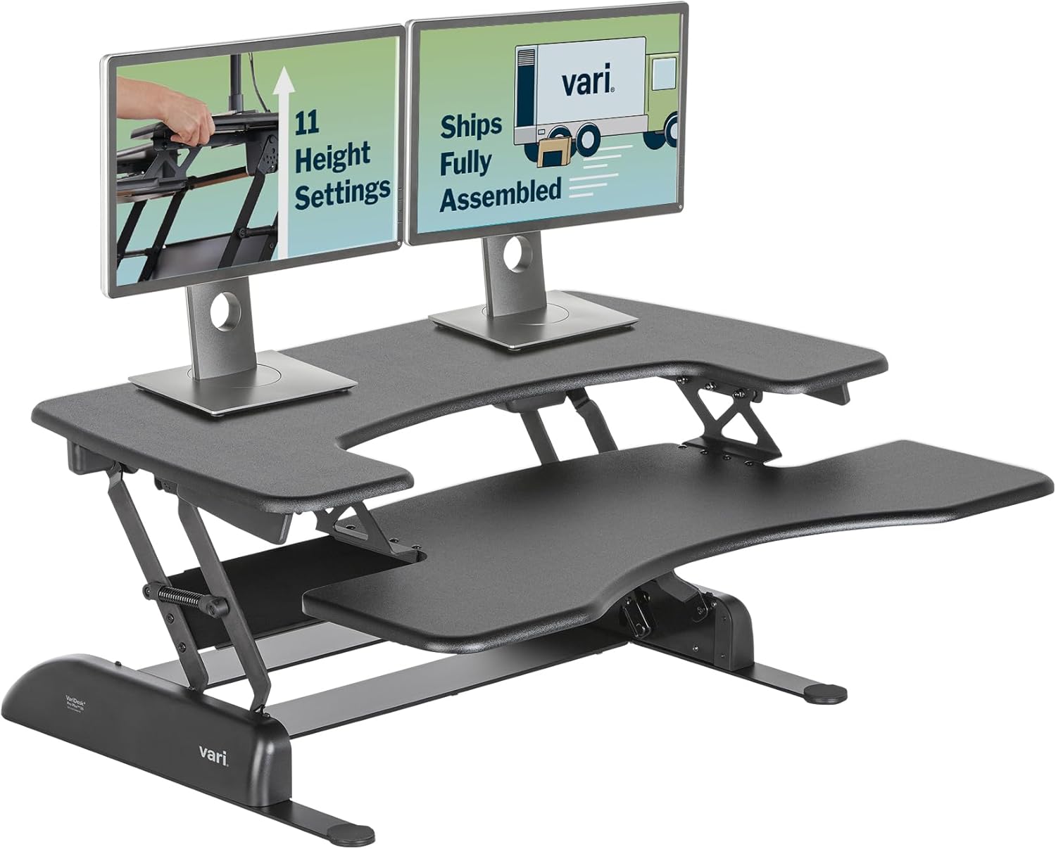 Vari VariDesk Pro Plus 36 - Adjustable Desk Converter with 11 Height Settings - Laptop Sit Stand Desk Riser for Home Offic...