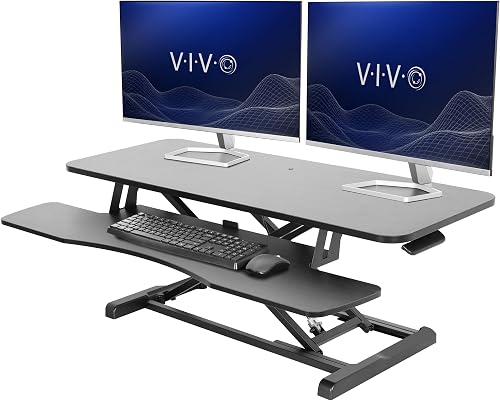 VIVO 42 inch Desk Converter, K Series, Height Adjustable Sit to Stand — Build quality and design details up close