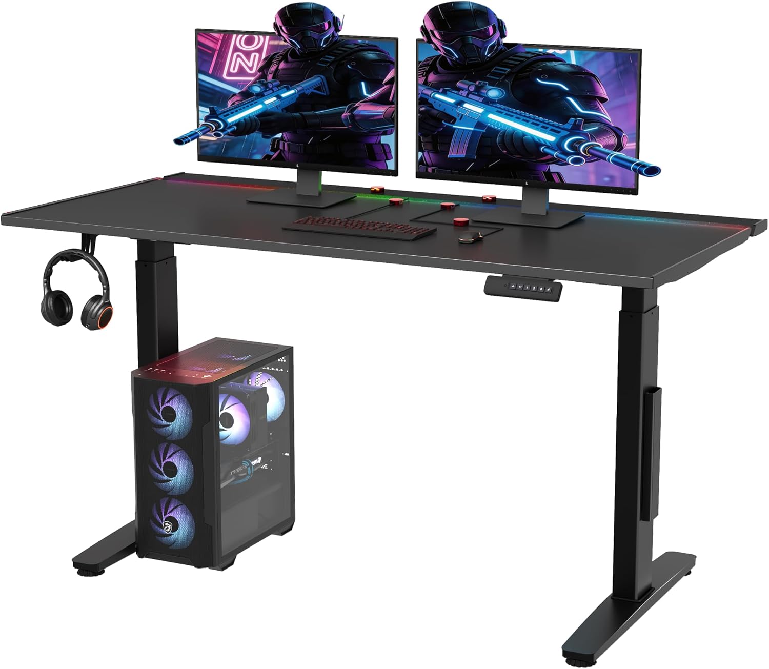 FLEXISPOT Electric RGB Gaming Standing Desk, 55