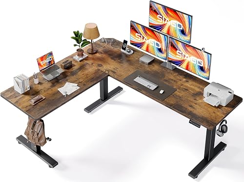 SIAGO L-Shaped Standing Desk - 75 x 63 Inch Adjustable Corner Standing — Size, capacity and configuration compared