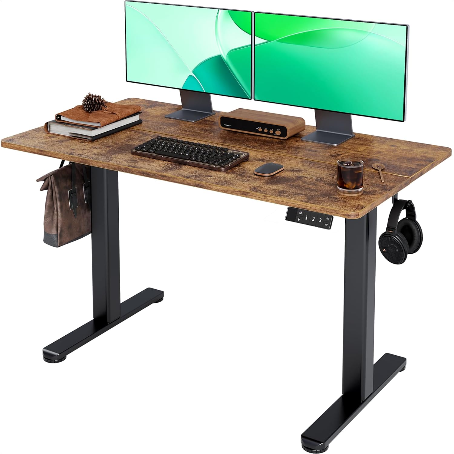 Claiks Electric Standing Desk, Adjustable Height Stand up Desk, 24x48 Inches Sit Stand Home Office Desk with Splice Board,...