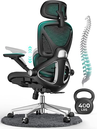 CAPOT Ergonomic Mesh Office Chair, Adjustable Lumbar High Back Desk Ch — Build quality and design details up close