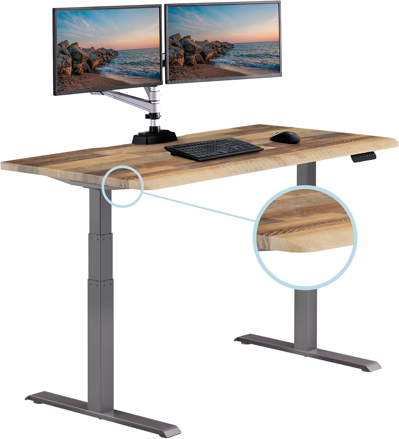 Vari ComfortEdge 60x30 Inch Adjustable Electric Standing Desk – Sit Stand VariDesk with Memory Presets, Sloped Edge, 200 L...