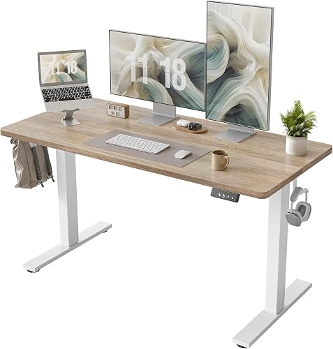 TIQLAB Electric Height Adjustable Standing Desk 47.2×23.6 inch, Sit St — Our recommended configuration for best results
