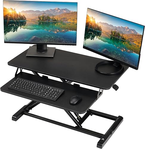 TechOrbits Standing Desk Converter - 32 Inch Adjustable Sit to Stand U — Build quality and design details up close