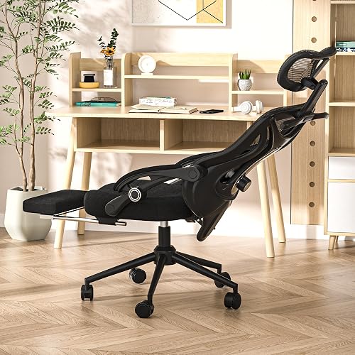 Ergonomic Office Chair - Adjustable Lumbar & Headrest, 90-160° Reclini — Build quality and design details up close