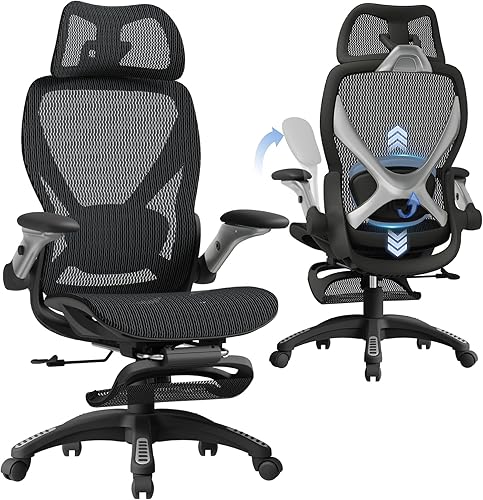 ELABEST X100 Ergonomic Mesh Office Chair with Footrest, Big and Tall H — Side-by-side comparison of top picks in this category